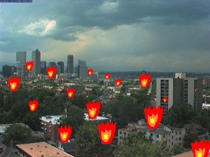 Stupid-looking flames consuming Denver